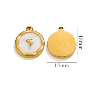 1 Piece Simple Sweet Style Heart Shape Stainless Steel  Gold Color Women's Pendant h5 